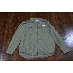 Magellan Green Men's Size XL Long Sleeve Button Up Vented Fishing Shirt Relaxed